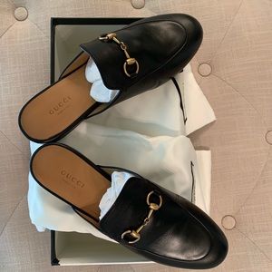 Gucci Black Princeton Horsebit Mules
